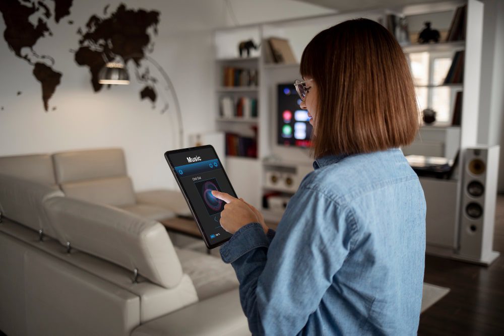 person using a smart home device
